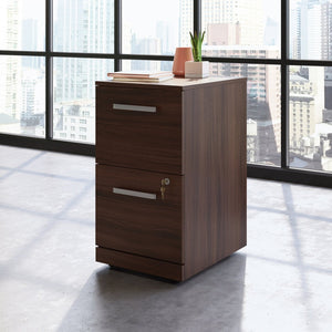 English Elm Desk and Lateral File Set Brown Finish Dual Monitor Home Office Bundle B356P494539