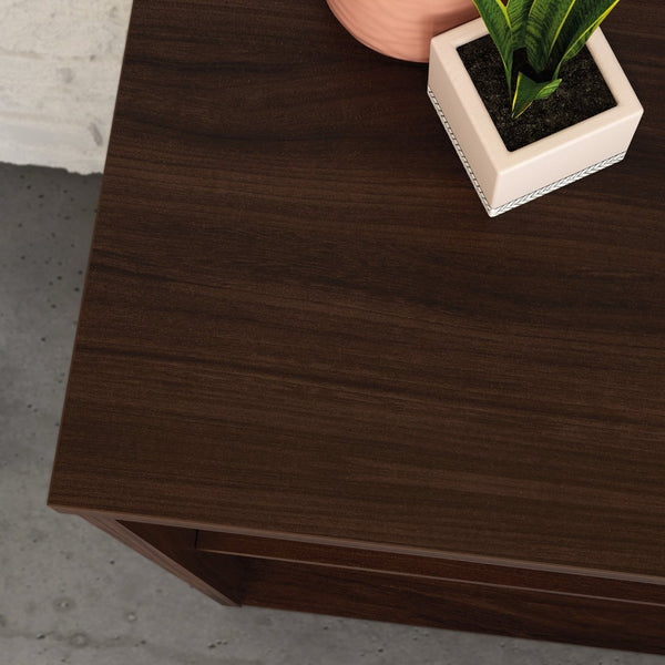 English Elm 2-shelf Bookcase Bold Red Melamine Accent Unit for Small Offices and Living Spaces Brown - B B356P494542