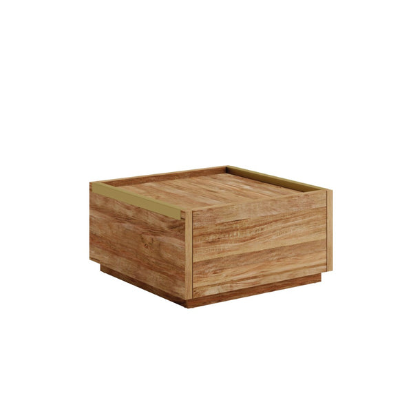 English Elm Coffee Table with Two Drawers Warm Brown Wood Tone Finish for Modern Living Rooms B356P500444