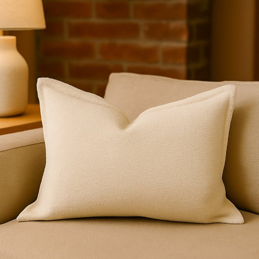 English Elm Homey Cozy Ivory Throw Pillows Structured Edge Plush Fill Neutral Living Room Set B357P465720
