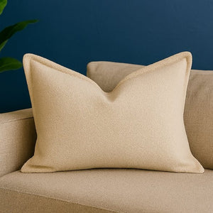 English Elm Homey Cozy Ivory Throw Pillows Structured Edge Plush Fill Neutral Living Room Set B357P465720