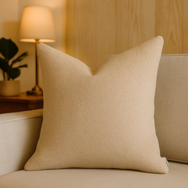 English Elm Homey Cozy Boucle Throw Pillows Overstuffed Looped Texture Neutral Beige Set of 2 B357P465733