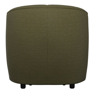 English Elm Mid-century Barrel Accent Chair with Channel Tufting and Nesting Ottoman for Living Rooms B361P535606