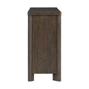 English Elm Dark Oak Wire-brushed 8 Drawer Dresser with Felt Lined Storage for Bedroom B361P537285
