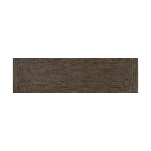 English Elm Dark Oak Wire-brushed 8 Drawer Dresser with Felt Lined Storage for Bedroom B361P537285