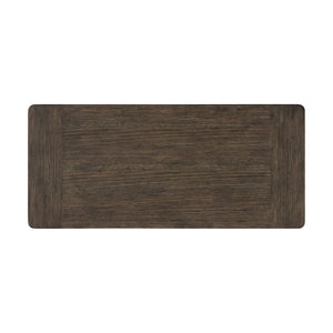 English Elm Dark Oak Six Drawer Chest with Felt Lined Jewelry Storage and Matte Black Hardware B361P537287