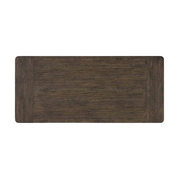 English Elm Dark Oak Six Drawer Chest with Felt Lined Jewelry Storage and Matte Black Hardware B361P537287