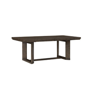 English Elm Dark Oak Extendable Trestle Dining Table Rustic Modern Wood Grain Statement Piece B361P537831
