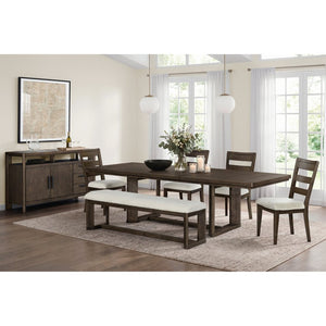 English Elm Dark Oak Extendable Trestle Dining Table Rustic Modern Wood Grain Statement Piece B361P537831
