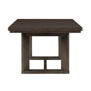 English Elm Dark Oak Extendable Trestle Dining Table Rustic Modern Wood Grain Statement Piece B361P537831