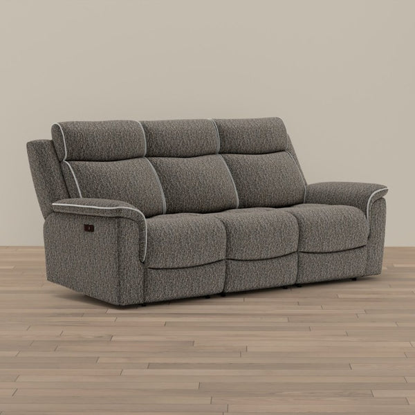 English Elm Zero-Gravity Power Reclining Sofa with USB Port and Lumbar Support in Woven Slate B361P596343