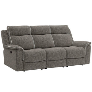 English Elm Zero-Gravity Power Reclining Sofa with USB Port and Lumbar Support in Woven Slate B361P596343