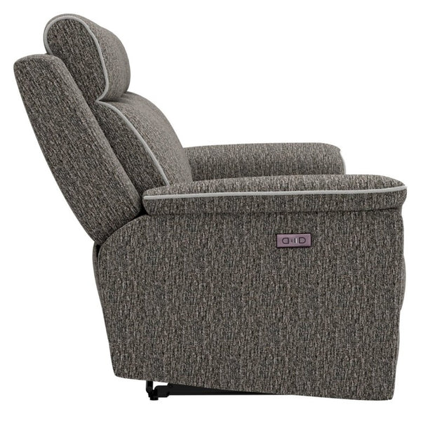 English Elm Zero-Gravity Power Reclining Sofa with USB Port and Lumbar Support in Woven Slate B361P596343