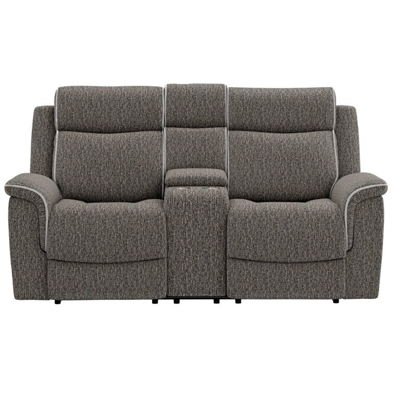 English Elm Zero-Gravity Power Reclining Loveseat Woven Speckled Upholstery for Media Rooms B361P596344
