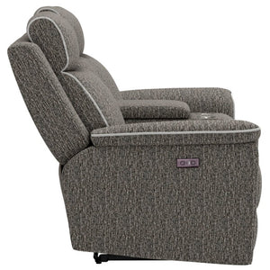 English Elm Zero-Gravity Power Reclining Loveseat Woven Speckled Upholstery for Media Rooms B361P596344