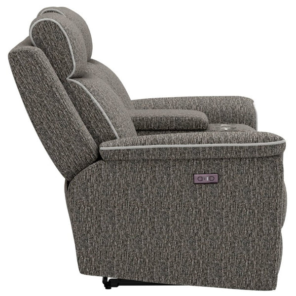 English Elm Zero-Gravity Power Reclining Loveseat Woven Speckled Upholstery for Media Rooms B361P596344