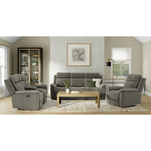 English Elm Zero-Gravity Power Reclining Loveseat Woven Speckled Upholstery for Media Rooms B361P596344
