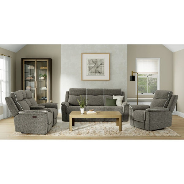 English Elm Zero-Gravity Power Reclining Loveseat Woven Speckled Upholstery for Media Rooms B361P596344