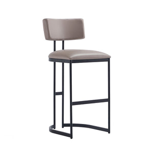 English Elm Barstool with Curved Back and Open Arch Base for Kitchen Island or Counter Dining Taupe B365P504242