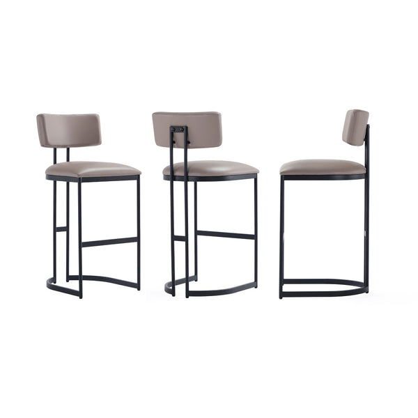 English Elm Barstool with Curved Back and Open Arch Base for Kitchen Island or Counter Dining Taupe B365P504242