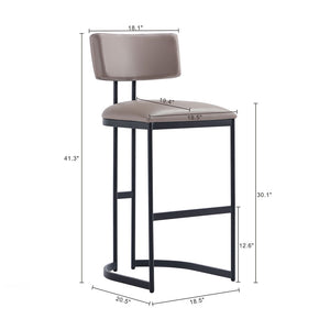 English Elm Barstool with Curved Back and Open Arch Base for Kitchen Island or Counter Dining Taupe B365P504242