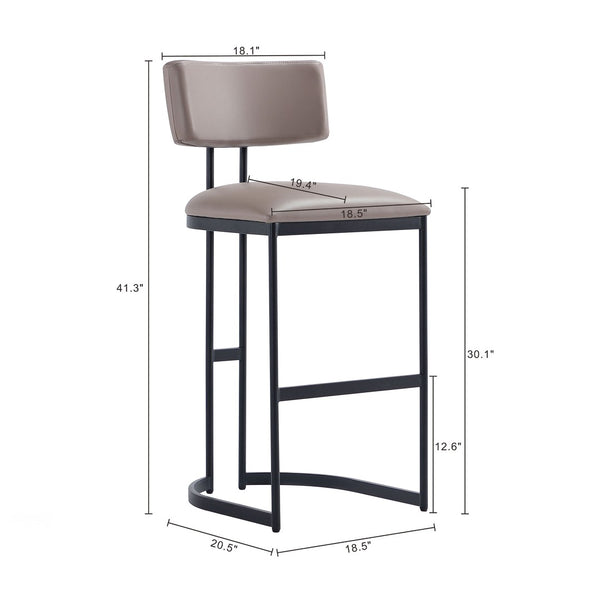 English Elm Barstool with Curved Back and Open Arch Base for Kitchen Island or Counter Dining Taupe B365P504242