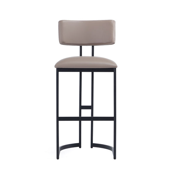 English Elm Barstool with Curved Back and Open Arch Base for Kitchen Island or Counter Dining Taupe B365P504242