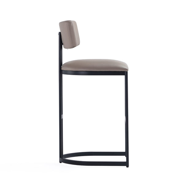 English Elm Barstool with Curved Back and Open Arch Base for Kitchen Island or Counter Dining Taupe B365P504242