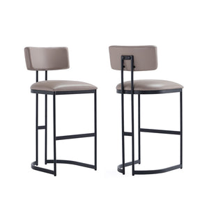 English Elm Barstool with Curved Back and Open Arch Base for Kitchen Island or Counter Dining Taupe B365P504242