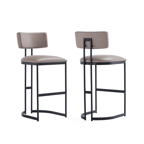 English Elm Barstool with Curved Back and Open Arch Base for Kitchen Island or Counter Dining Taupe B365P504242