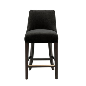 English Elm Counter Stool with Padded Backrest and Curved Seat for Kitchen Islands or Home Bars Black B365P504244