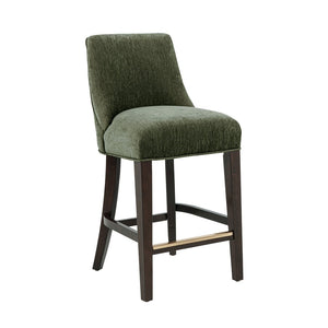 English Elm Counter Stool with Padded Backrest and Curved Seat for Kitchen Islands or Home Bars Green B365P504245