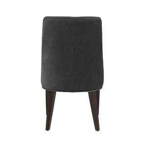 English Elm Dining Chair Set of 2 Chenille Upholstered Rubberwood Legs Mid-century Modern Style Black B365P504261