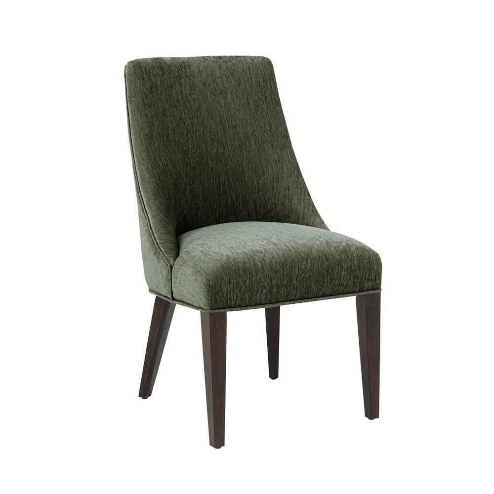 English Elm Dining Chair Set of 2 Chenille Upholstered Rubberwood Legs Mid-century Modern Style Green B365P504262