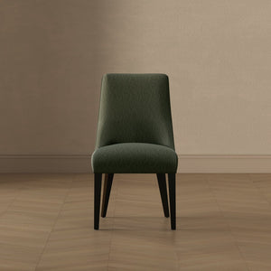 English Elm Dining Chair Set of 2 Chenille Upholstered Rubberwood Legs Mid-century Modern Style Green B365P504262