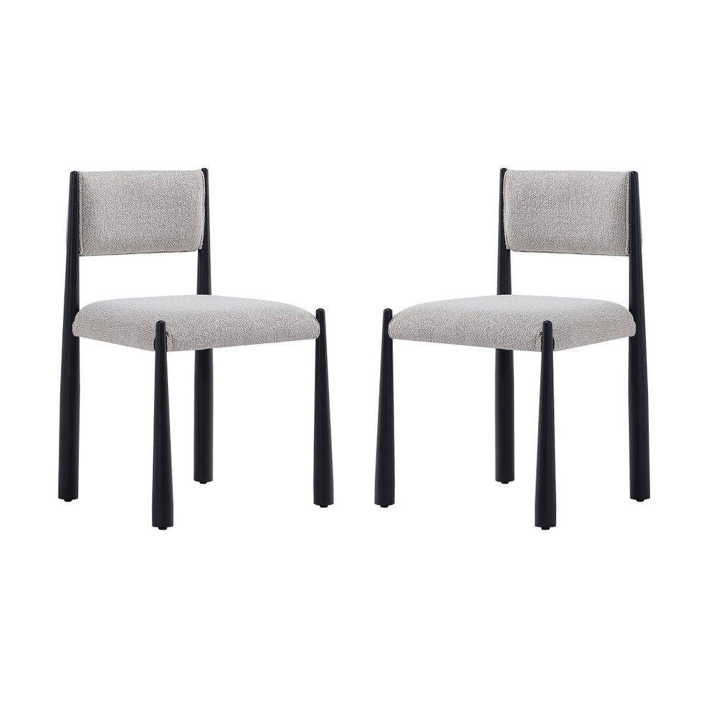 English Elm Side Chair Set of 2 Boucle Upholstered Mid Century Metal Frame Accent Seating Champagne B365P504265