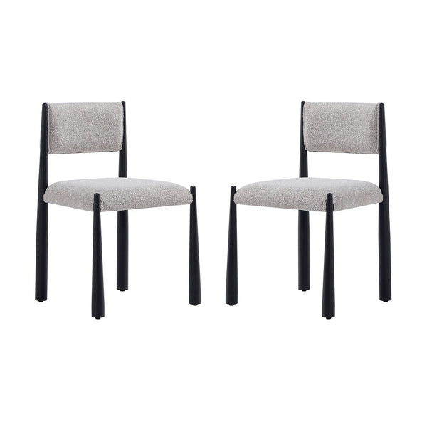 English Elm Side Chair Set of 2 Boucle Upholstered Mid Century Metal Frame Accent Seating Champagne B365P504265