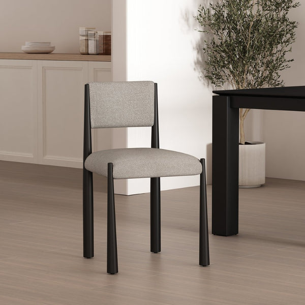 English Elm Side Chair Set of 2 Boucle Upholstered Mid Century Metal Frame Accent Seating Champagne B365P504265