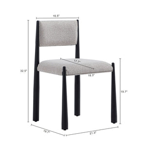 English Elm Side Chair Set of 2 Boucle Upholstered Mid Century Metal Frame Accent Seating Champagne B365P504265