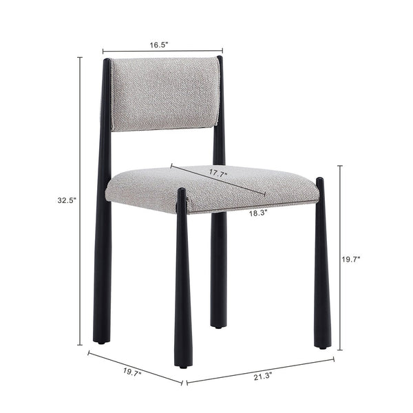 English Elm Side Chair Set of 2 Boucle Upholstered Mid Century Metal Frame Accent Seating Champagne B365P504265