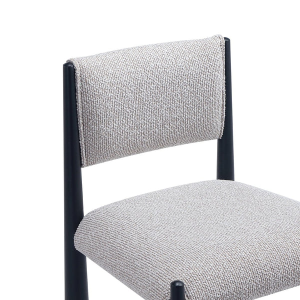 English Elm Side Chair Set of 2 Boucle Upholstered Mid Century Metal Frame Accent Seating Champagne B365P504265