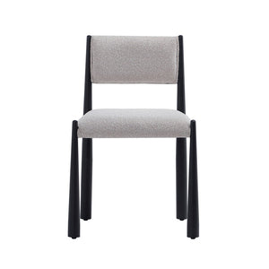 English Elm Side Chair Set of 2 Boucle Upholstered Mid Century Metal Frame Accent Seating Champagne B365P504265