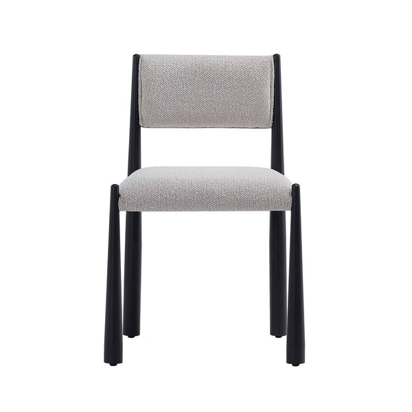 English Elm Side Chair Set of 2 Boucle Upholstered Mid Century Metal Frame Accent Seating Champagne B365P504265