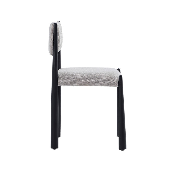English Elm Side Chair Set of 2 Boucle Upholstered Mid Century Metal Frame Accent Seating Champagne B365P504265