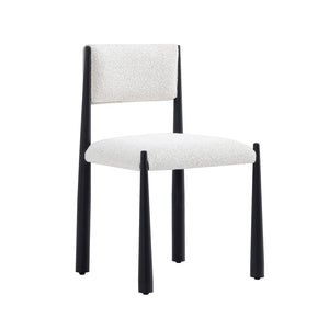 English Elm Side Chair Set of 2 Boucle Upholstered Mid Century Metal Frame Accent Seating Cream B365P504266