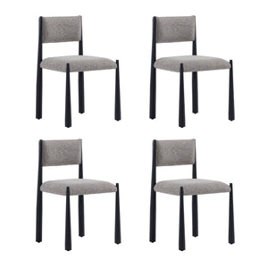 English Elm Side Chair Set of 2 Boucle Upholstered Mid Century Metal Frame Accent Seating Mushroom B365P504267