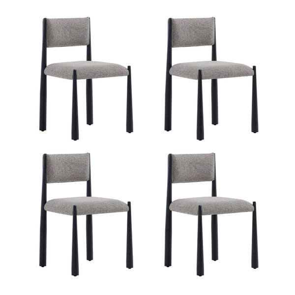 English Elm Side Chair Set of 2 Boucle Upholstered Mid Century Metal Frame Accent Seating Mushroom B365P504267