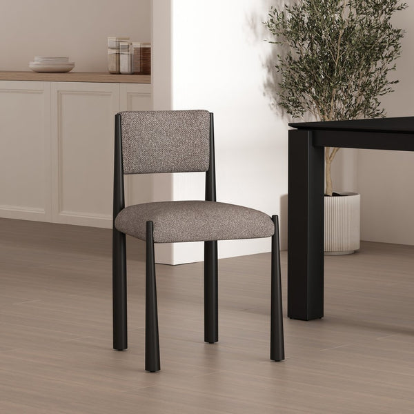 English Elm Side Chair Set of 2 Boucle Upholstered Mid Century Metal Frame Accent Seating Mushroom B365P504267