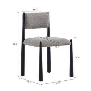 English Elm Side Chair Set of 2 Boucle Upholstered Mid Century Metal Frame Accent Seating Mushroom B365P504267
