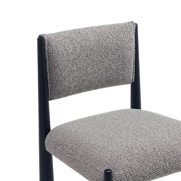 English Elm Side Chair Set of 2 Boucle Upholstered Mid Century Metal Frame Accent Seating Mushroom B365P504267